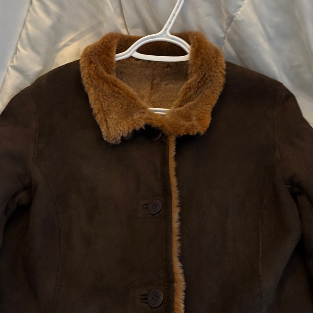 Danier Brown Shearling Coat - Picture 9 of 14